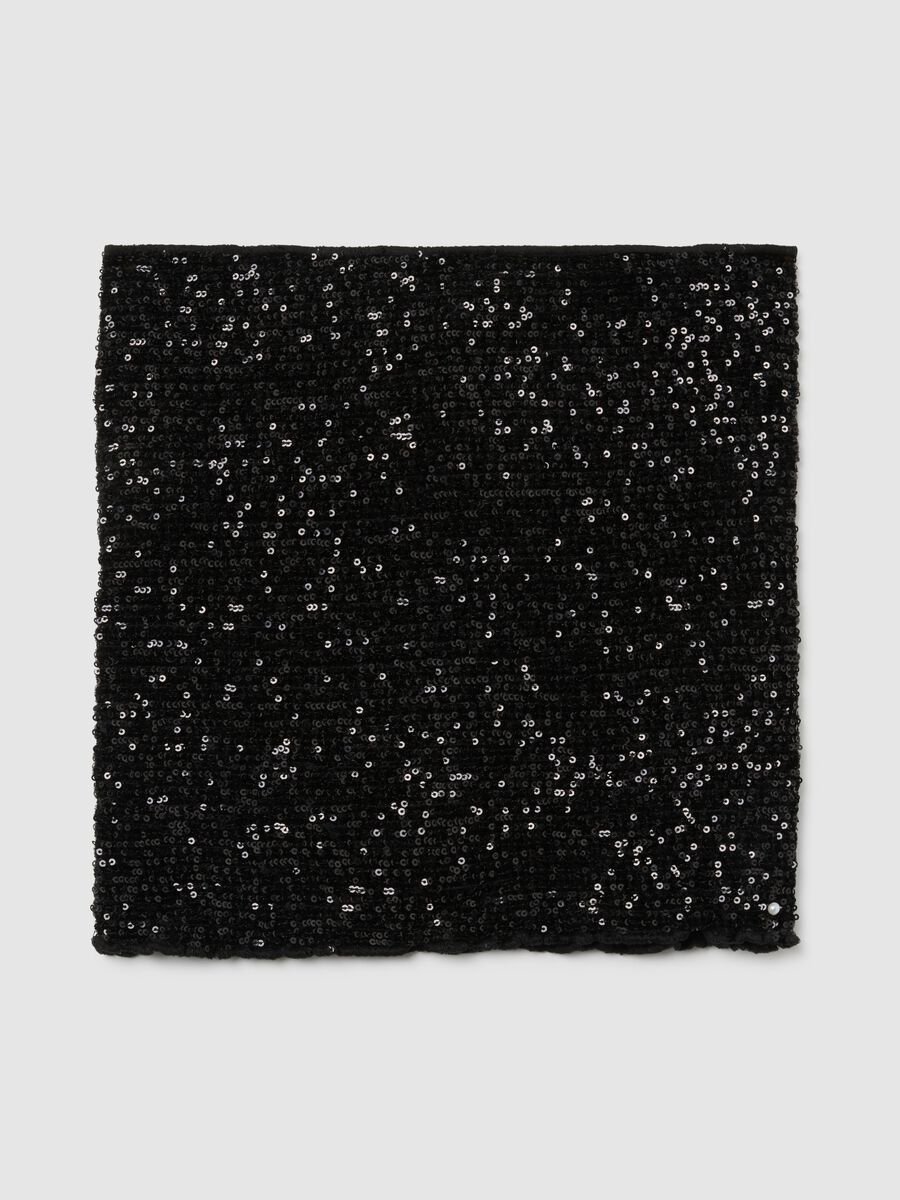Black bandeau top with sequins_0