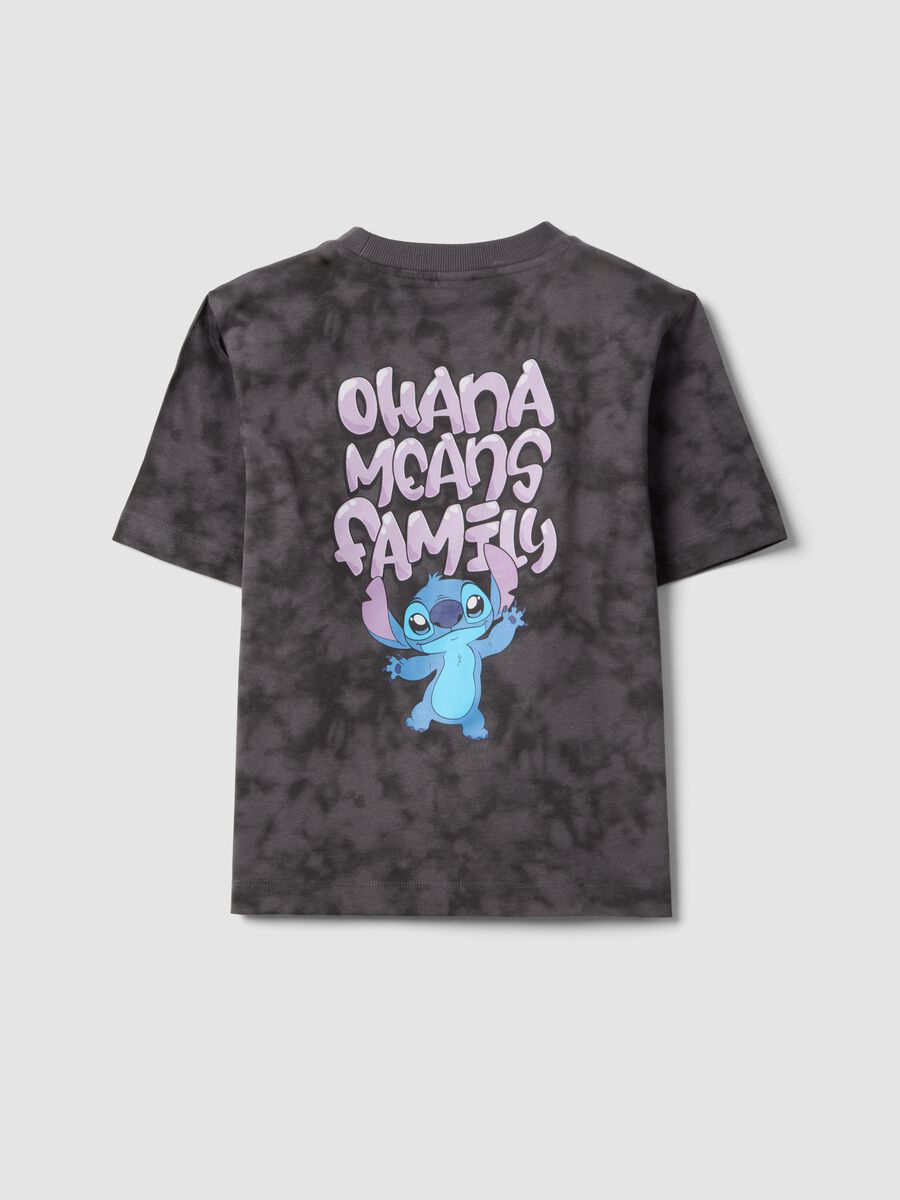 T-shirt in puro cotone grigia da ragazza oversize fit con Stitch_1