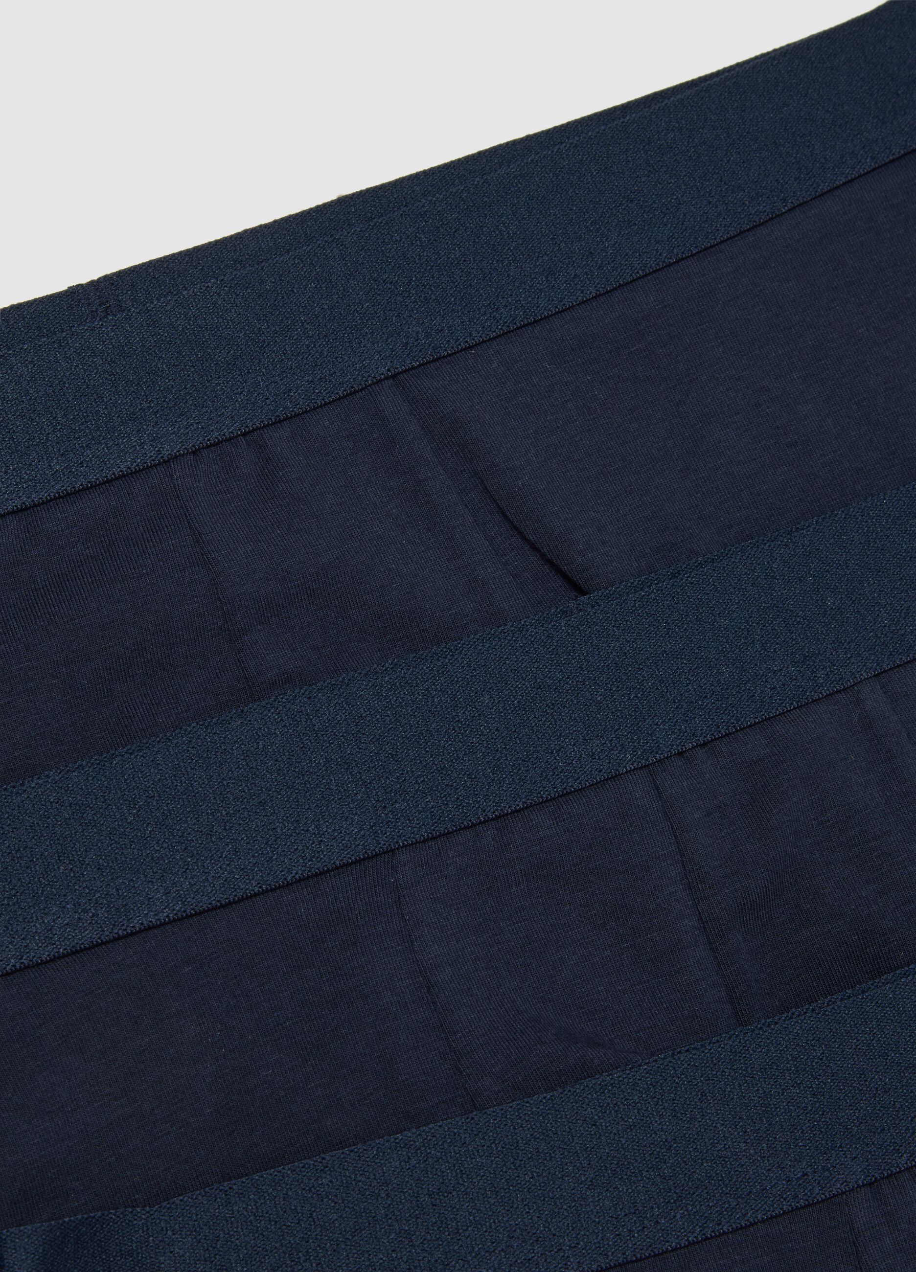 Set of three-pack cotton stretch blue regular fit boxers