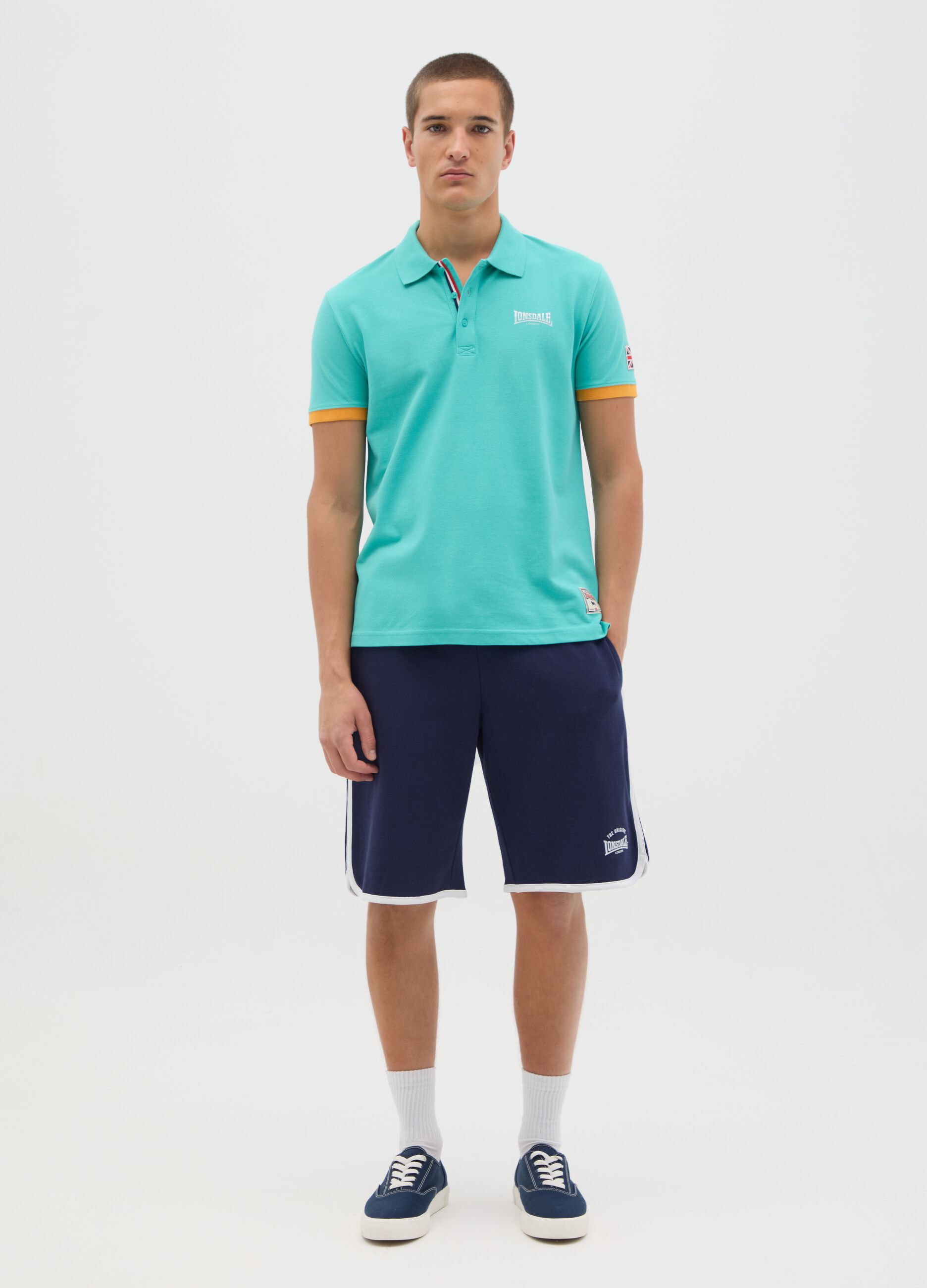 Polo da uomo in puro cotone multicolor