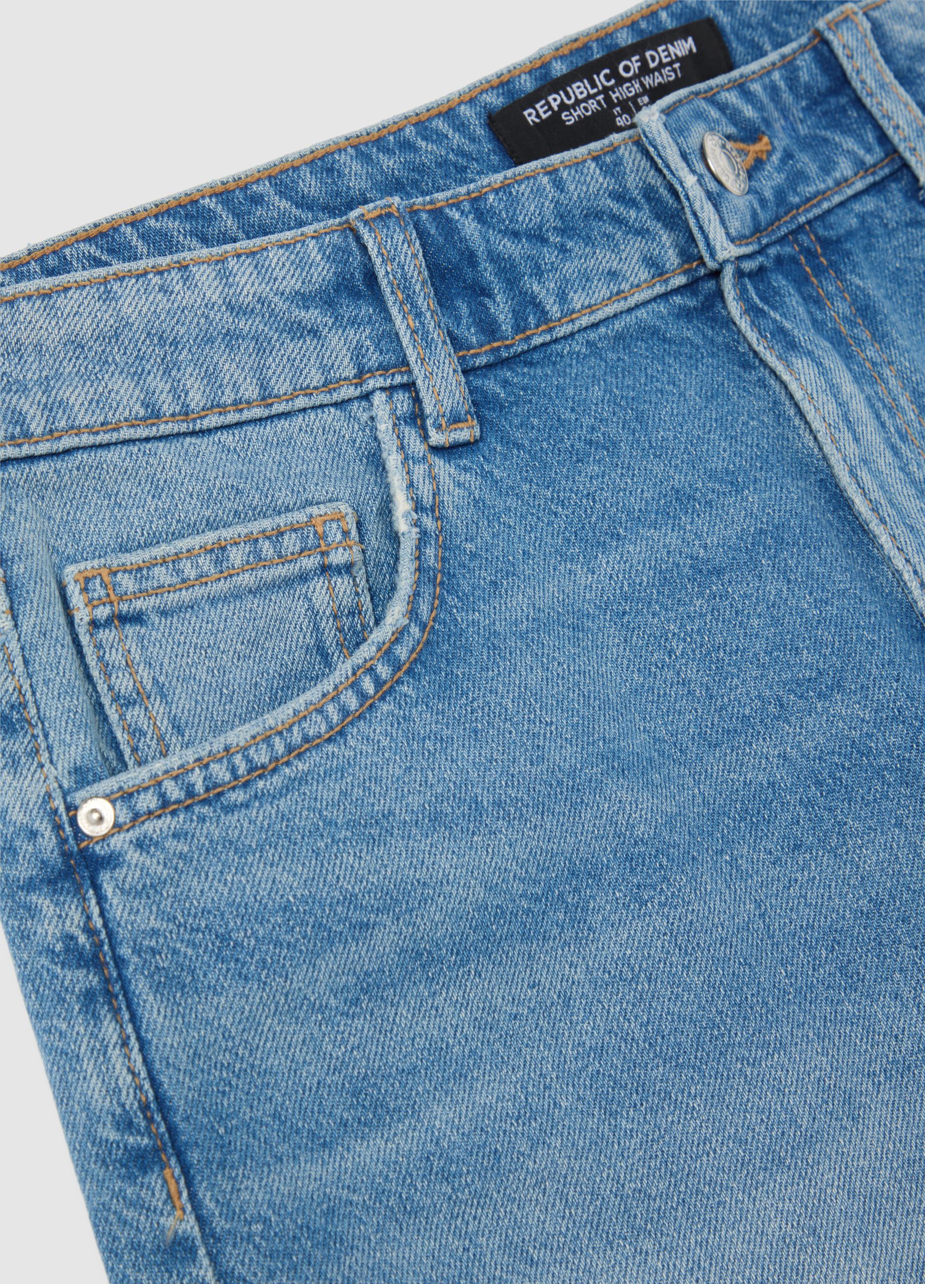 Blue denim Bermuda shorts by Ovs