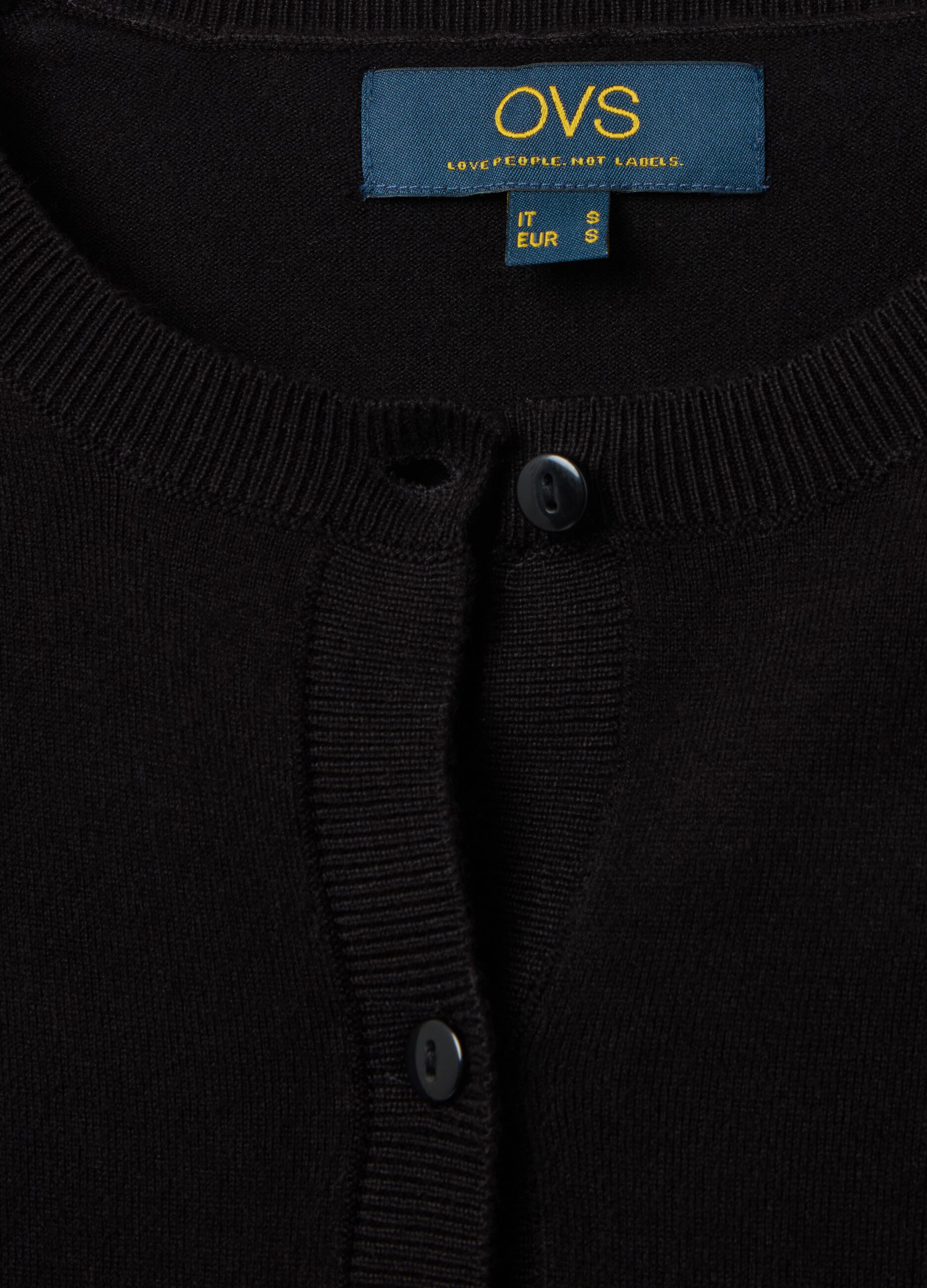 Cardigan with round neckline