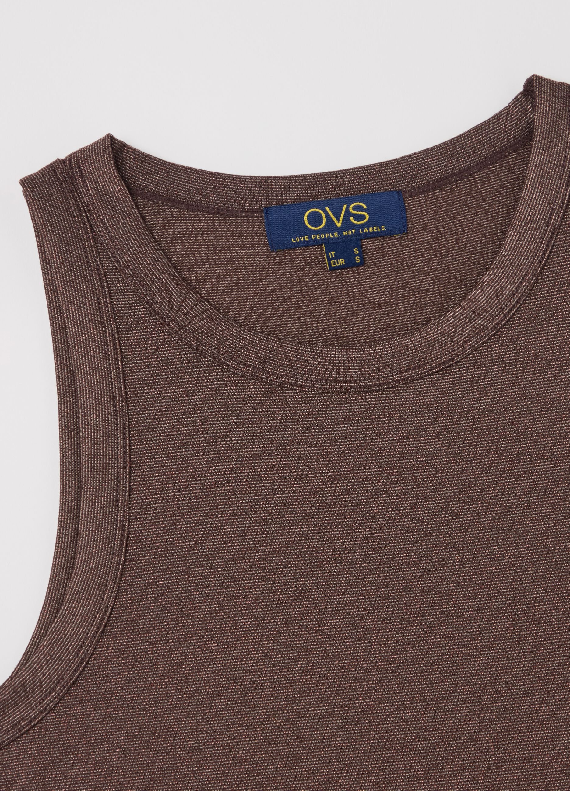 Brown tank top in lurex