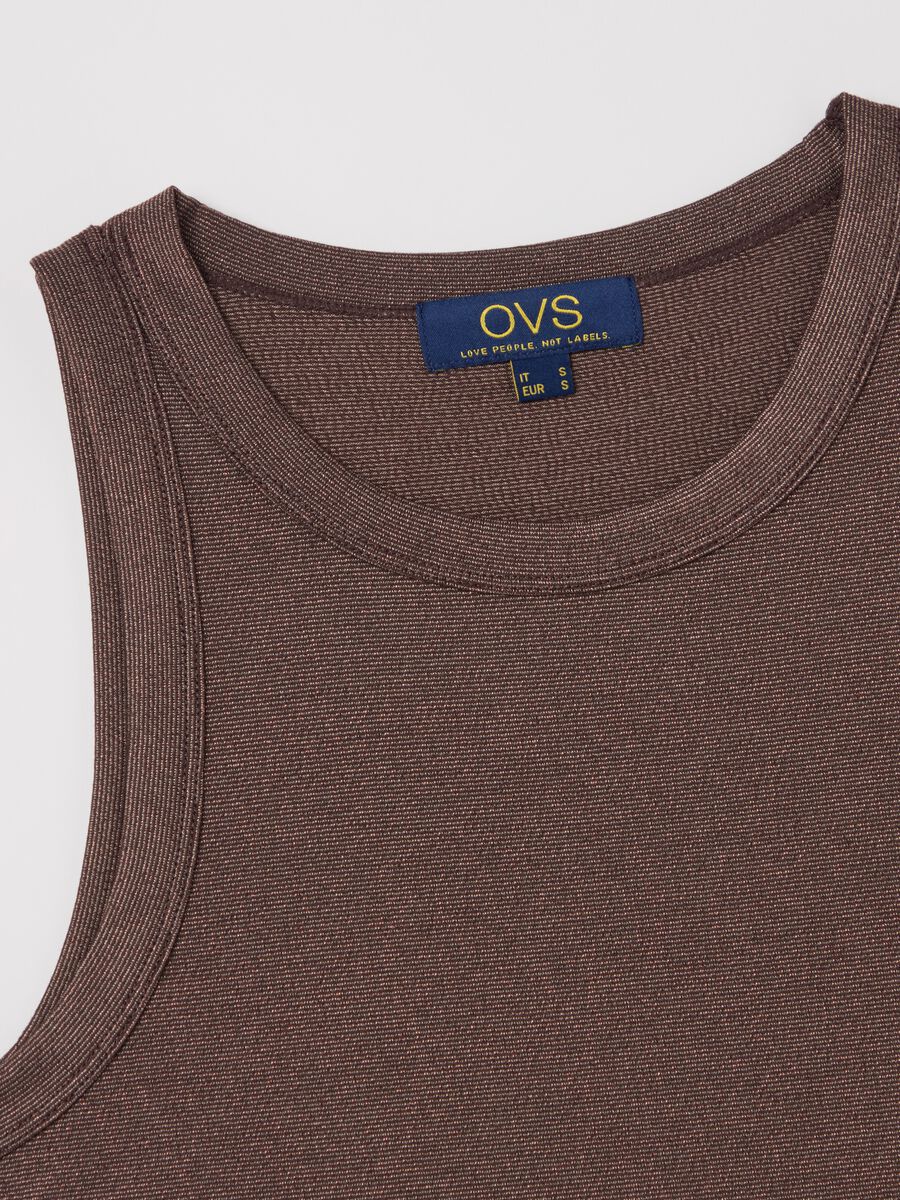 Brown tank top in lurex_5
