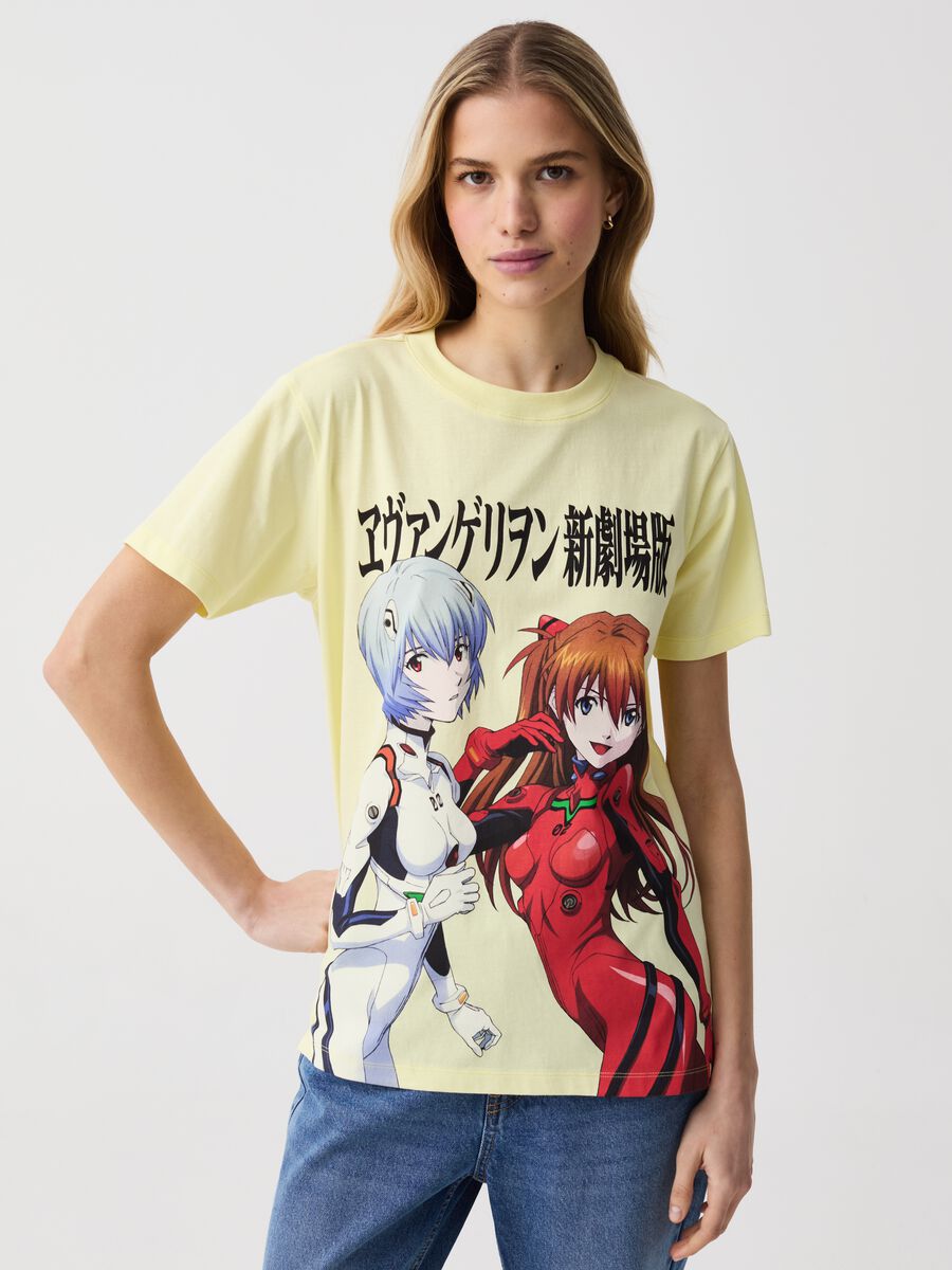 T-shirt con stampa personaggi Evangelion_0