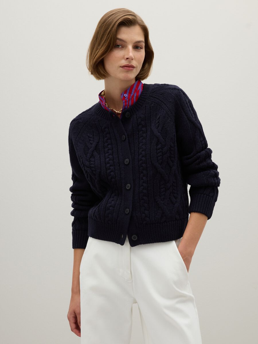 Cardigan blu regular fit_0