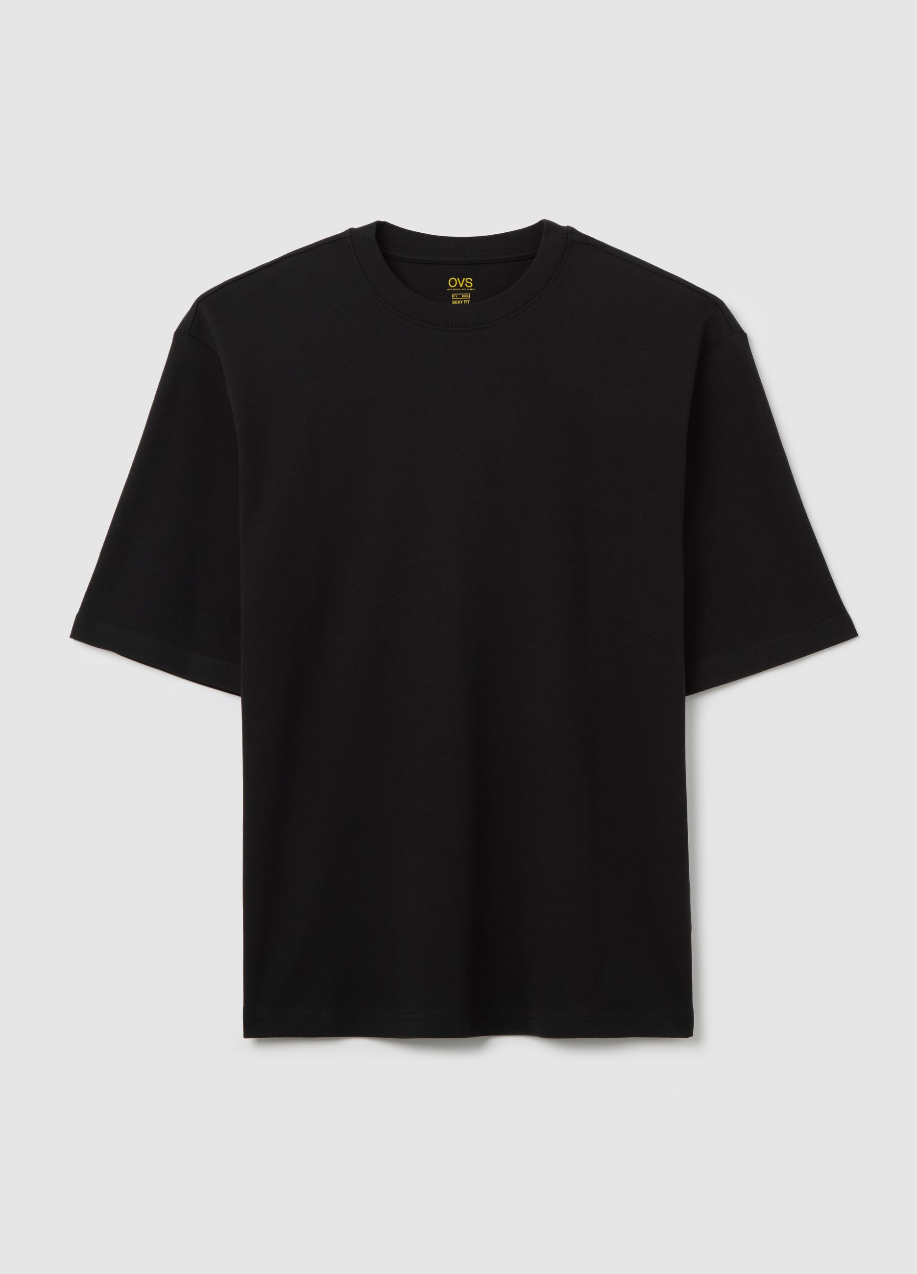 Black short sleeve cotton T-shirt
