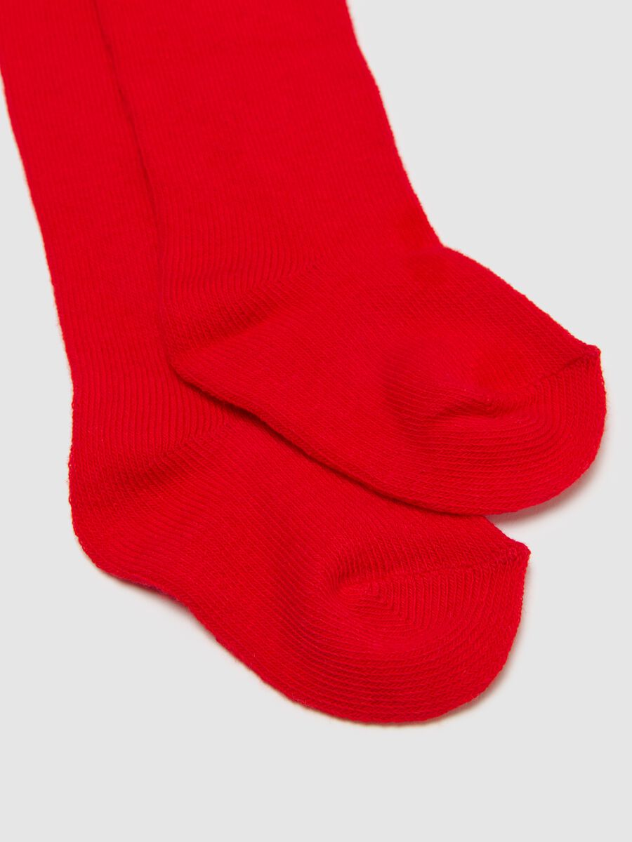 Red Baby Tights in Stretch Cotton_1