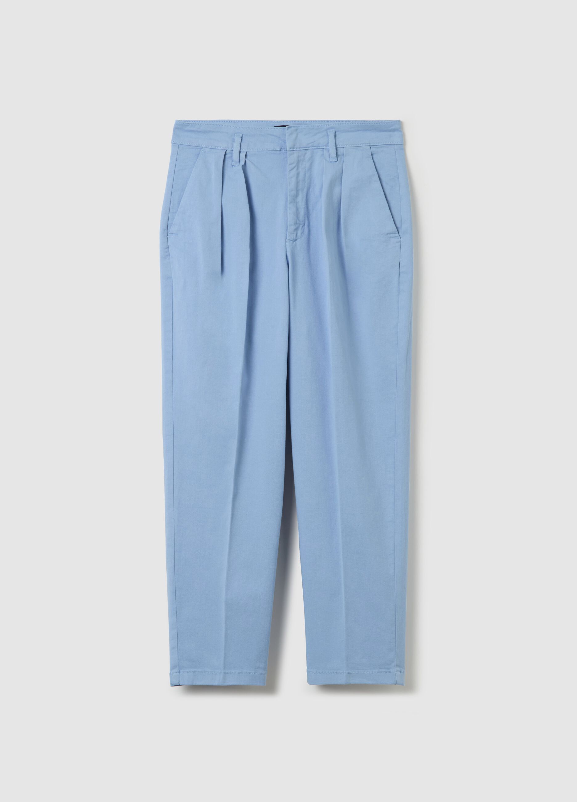 Cropped chino trousers with darts