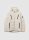 Beige Padded Jacket with Hood and Zip_4