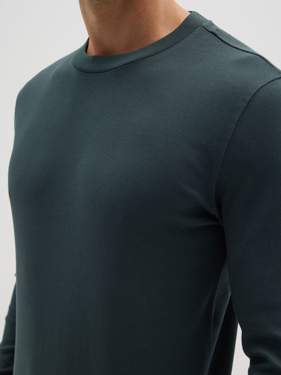 T-shirt in puro cotone verde regular fit_3