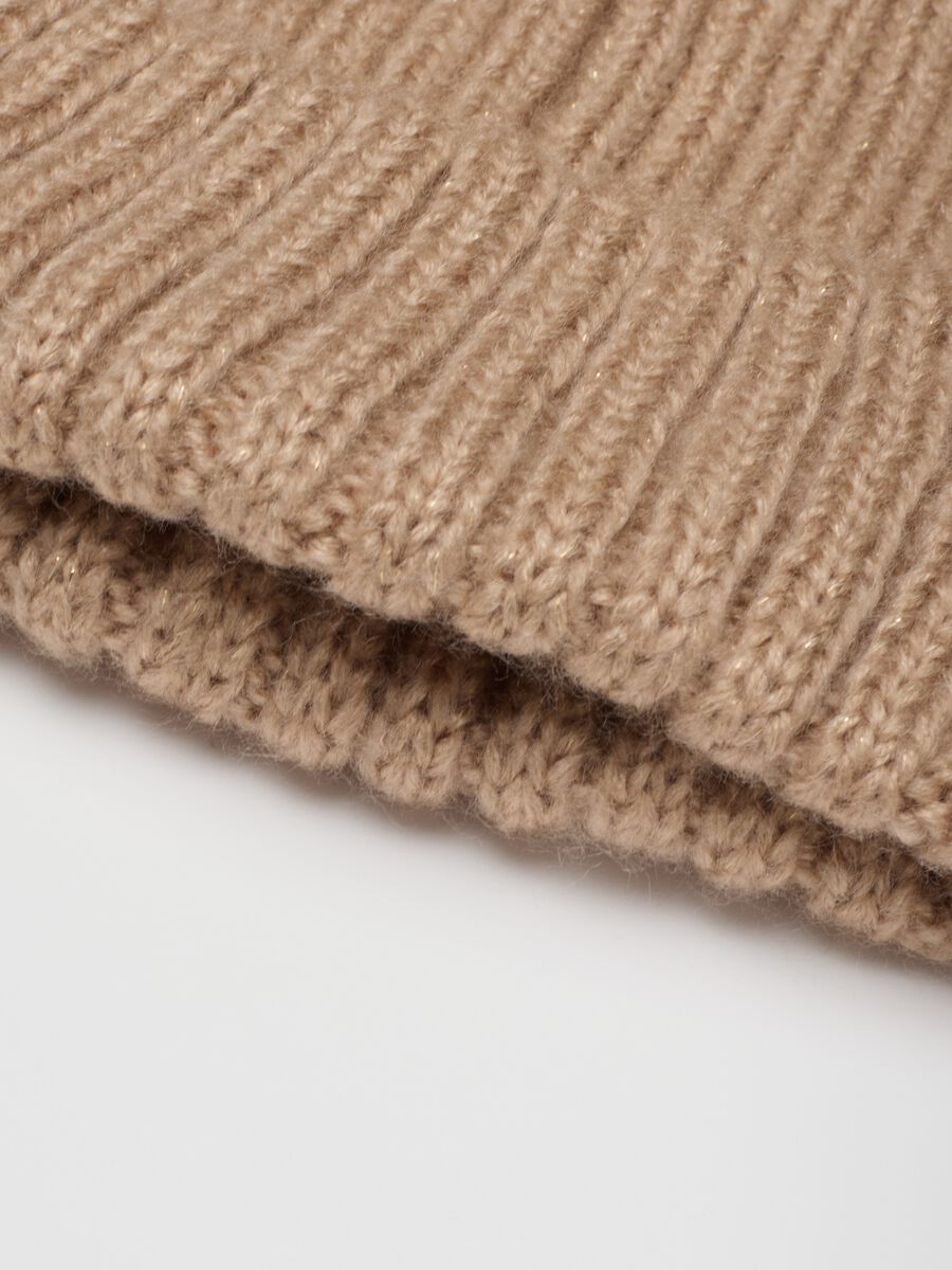 Beige Hat with Pom-Pom_1