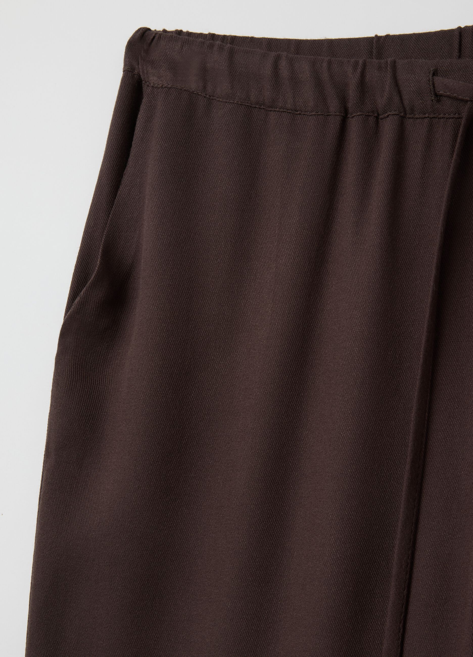 Pantaloni da donna in puro viscosa marrone regular fit