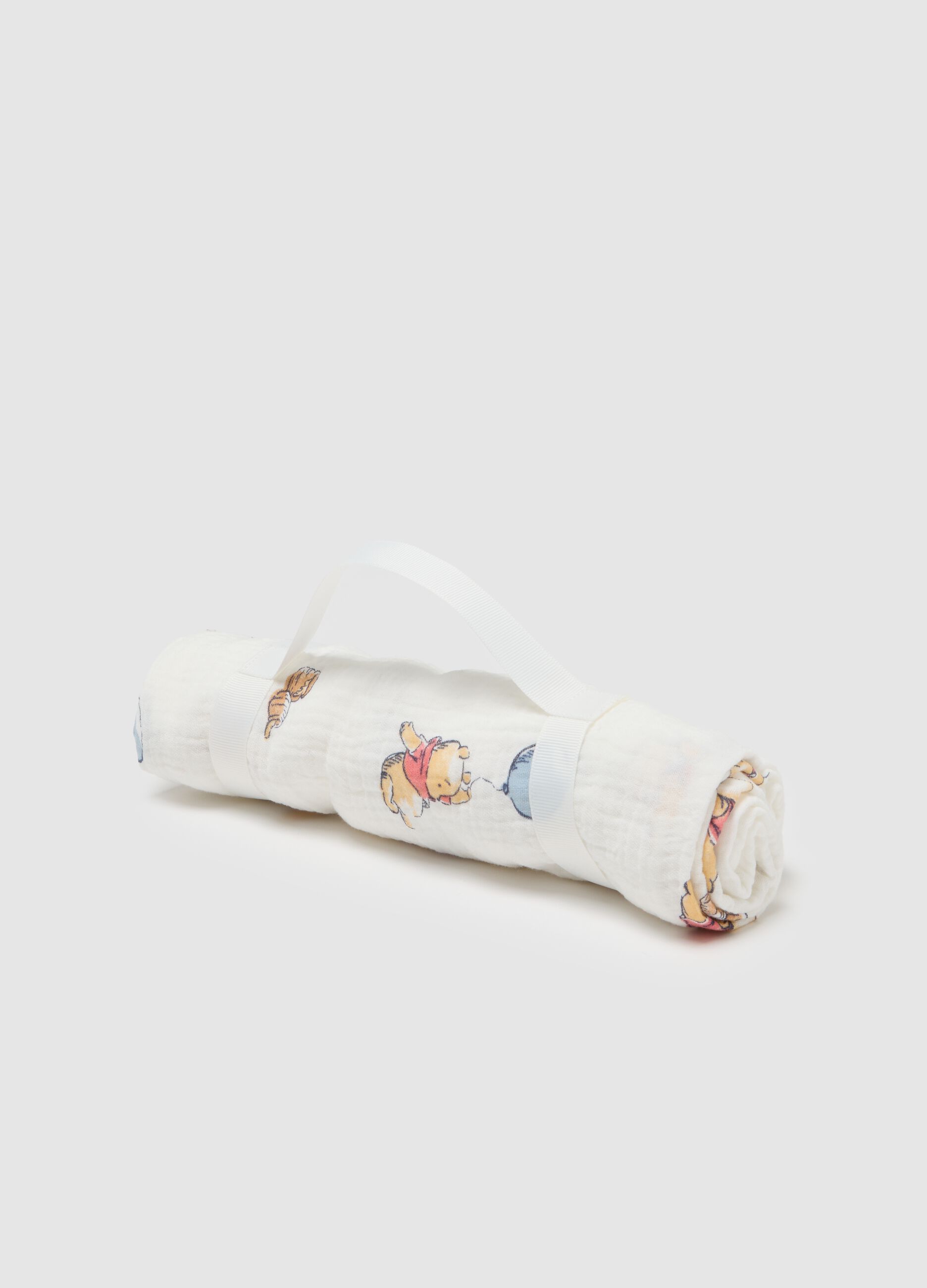 White blanket for newborn in pure cotton