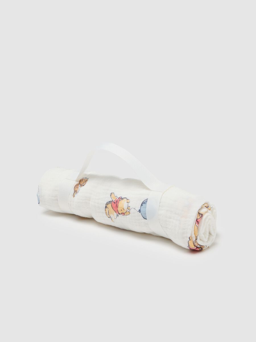 White blanket for newborn in pure cotton_0