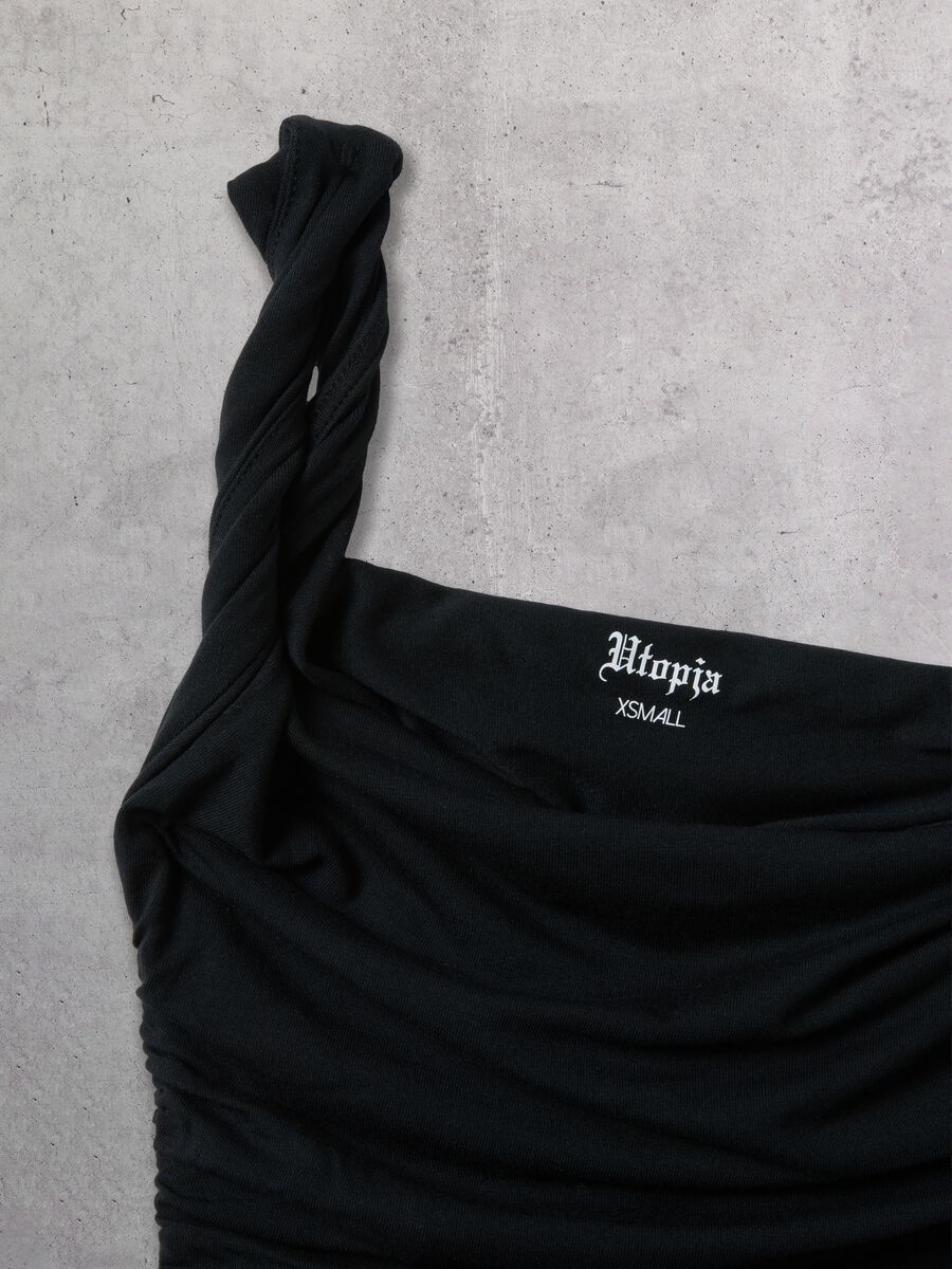 Asymmetrical Tank Top Black_8