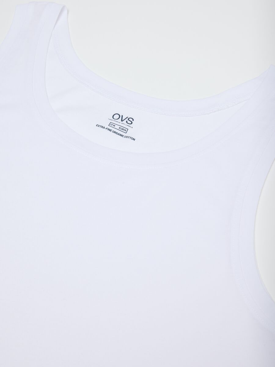 Twin pack of white crew neck vests in pure cotton regular fit_5