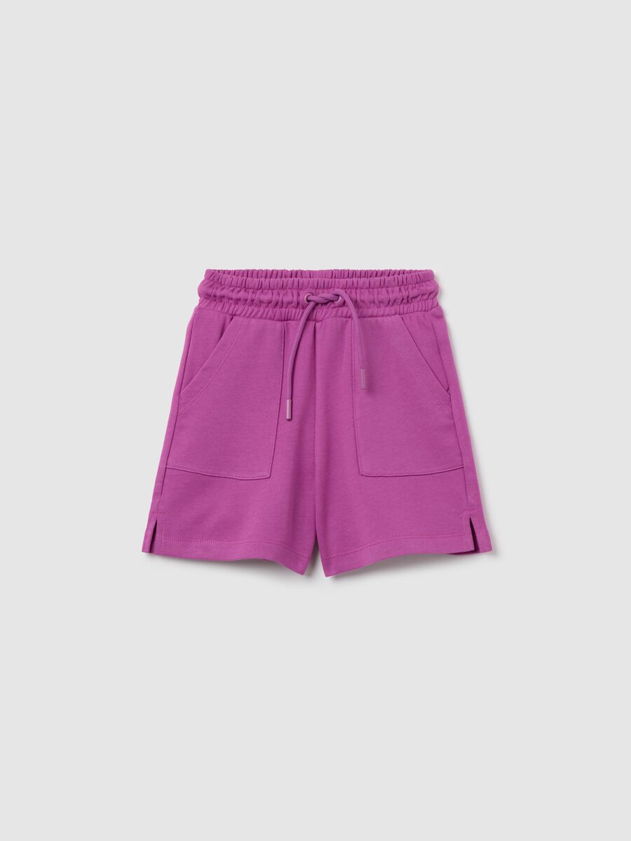 Bermuda shorts in French terry with drawstring_0