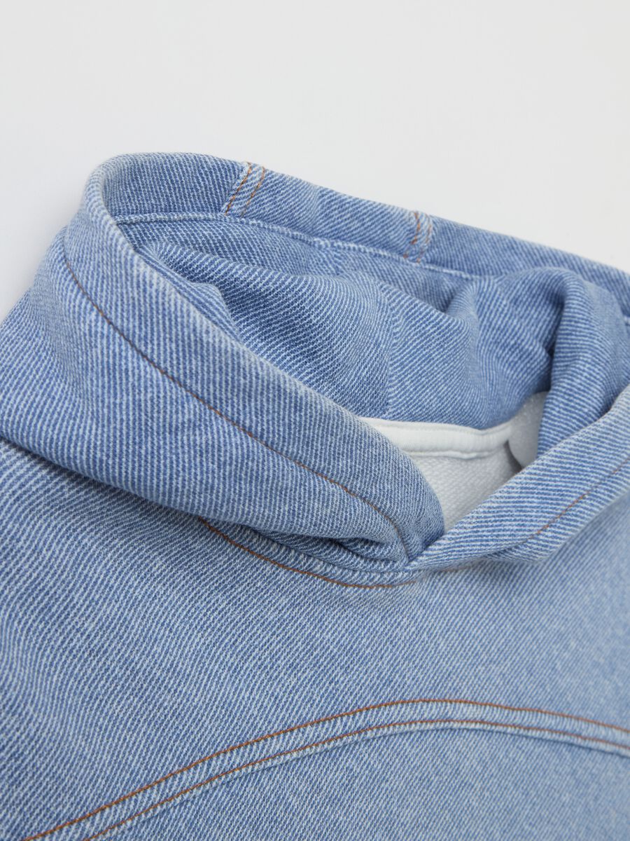 Denim-effect cotton hoodie_2