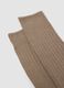 Beige ribbed stretch-fabric socks_1