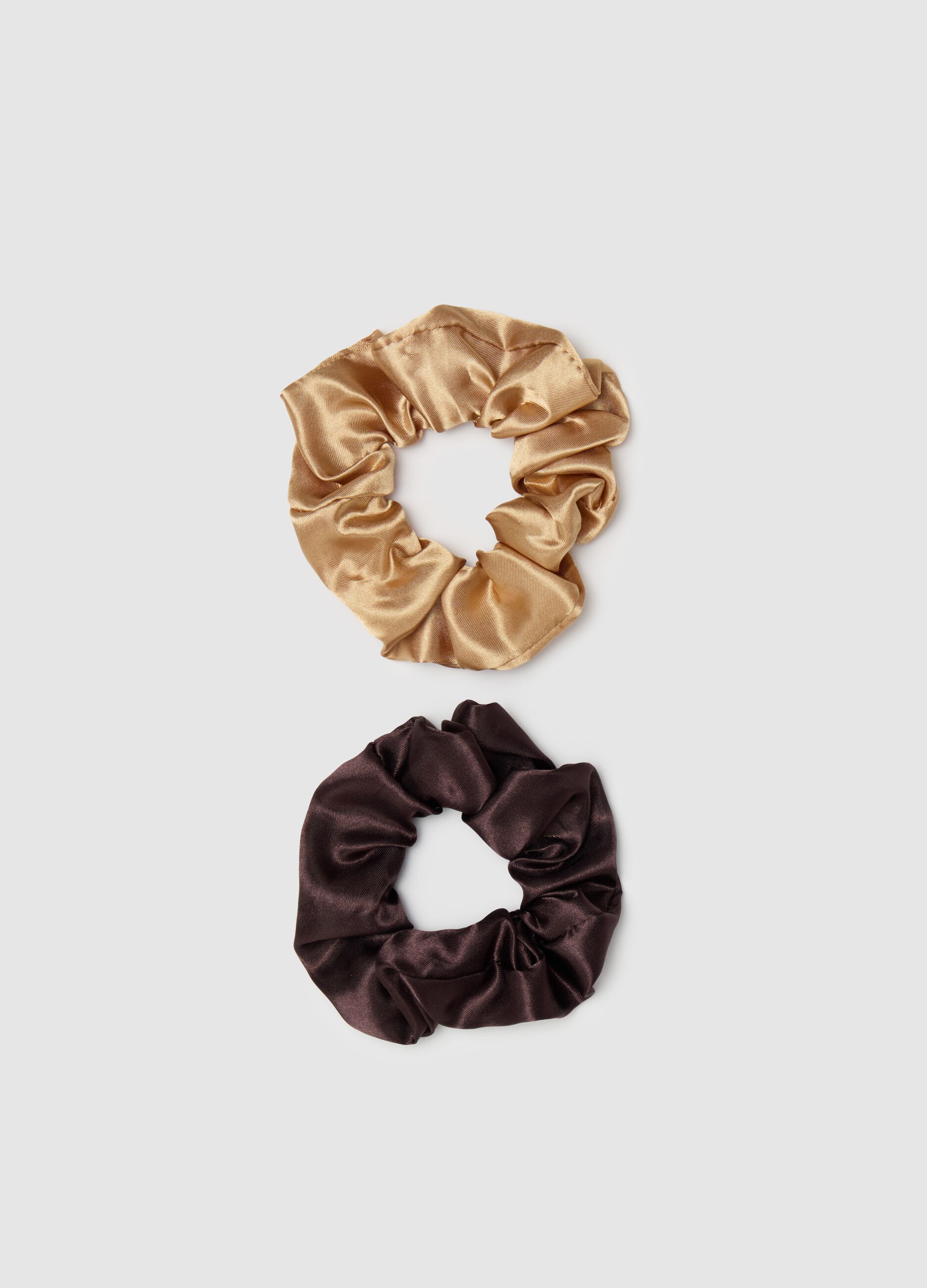 Two-pack denim hair elastics