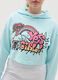 Crop sweatshirt with hood and print_2