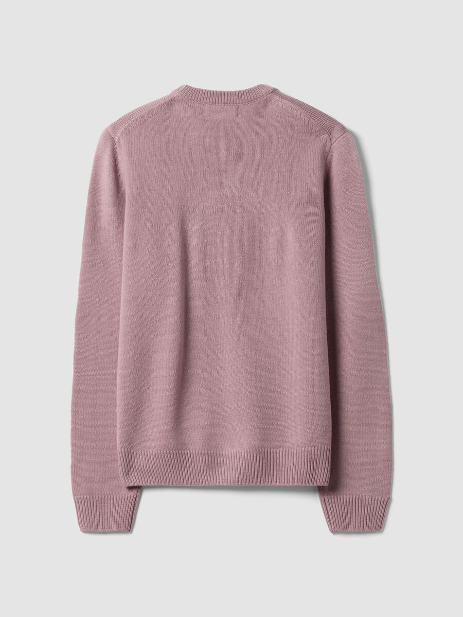 Maglia rosa girocollo in jersey knit regular fit_2