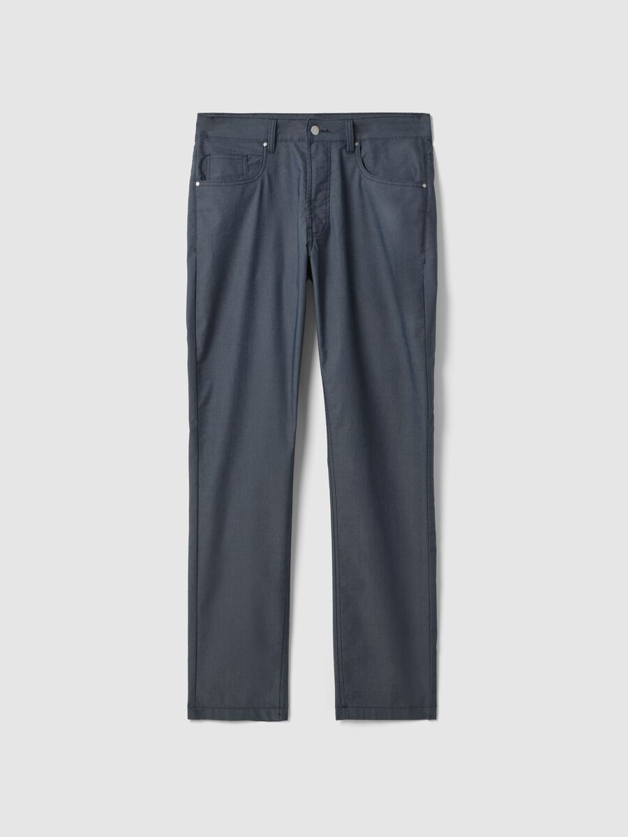 Pantaloni chino in misto cotone elasticizzato blu slim fit_0