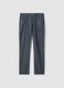 Slim fit blue stretch cotton blend chino trousers_4
