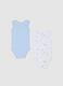 Multicolour pure cotton children's bodysuit twin pack with print_1