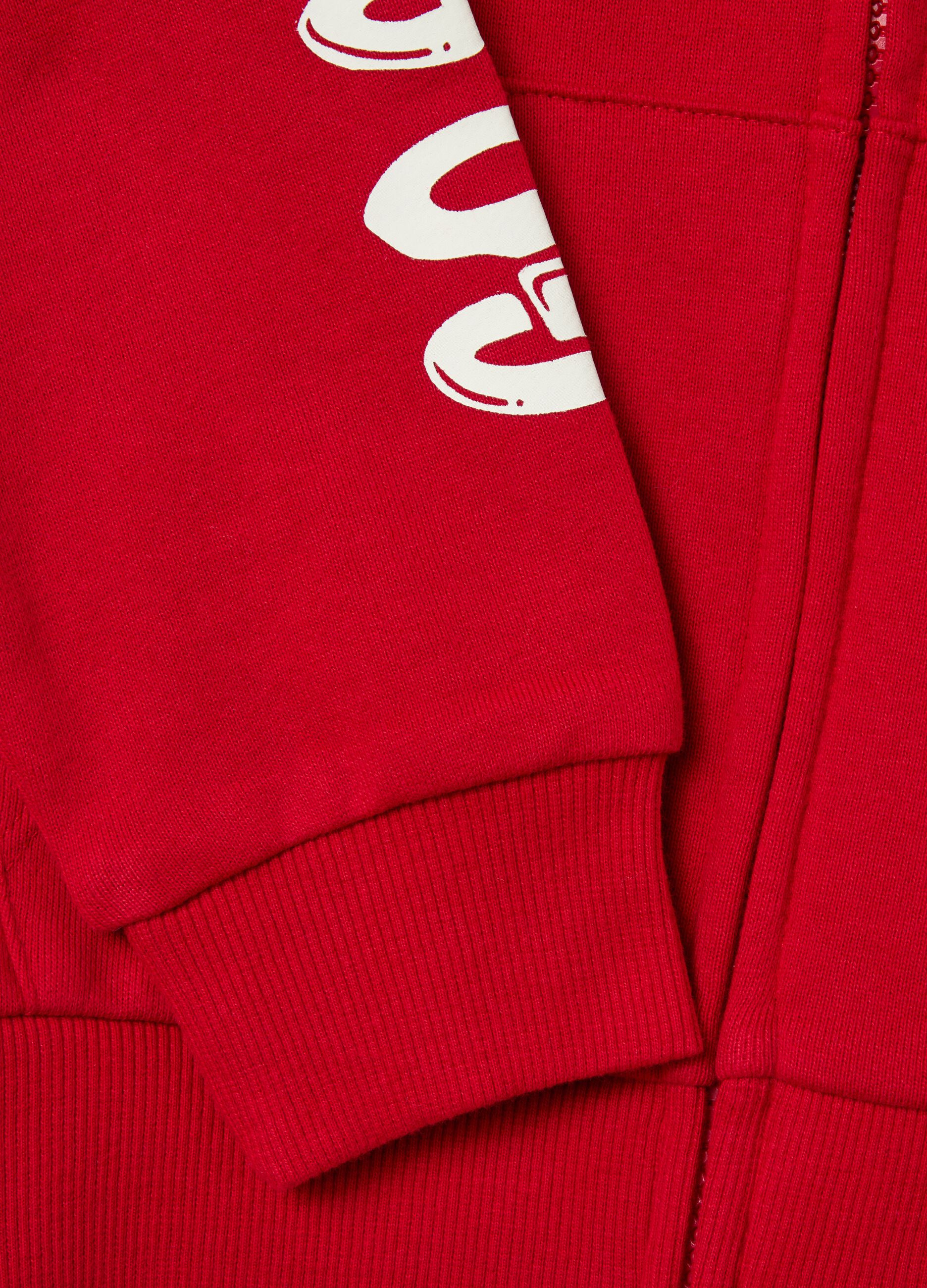 Full-zip sweatshirt with hood and Spidey print