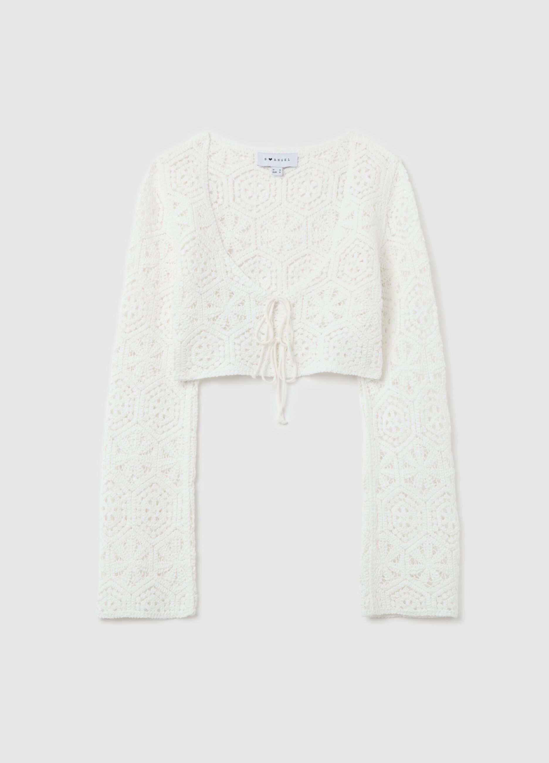 White crochet cardigan with laces