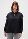 Black regular fit blouse with ruffles_0