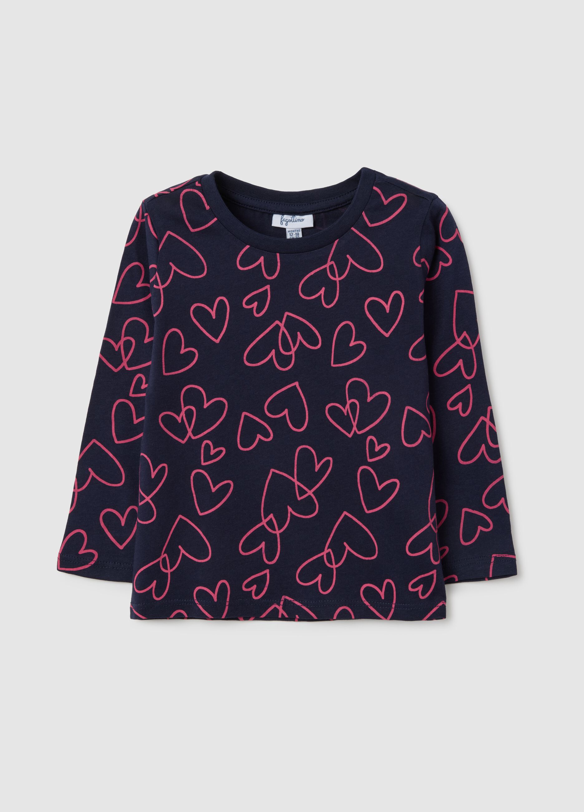 Girls' Blue Pure Cotton Jumper with Regular Fit