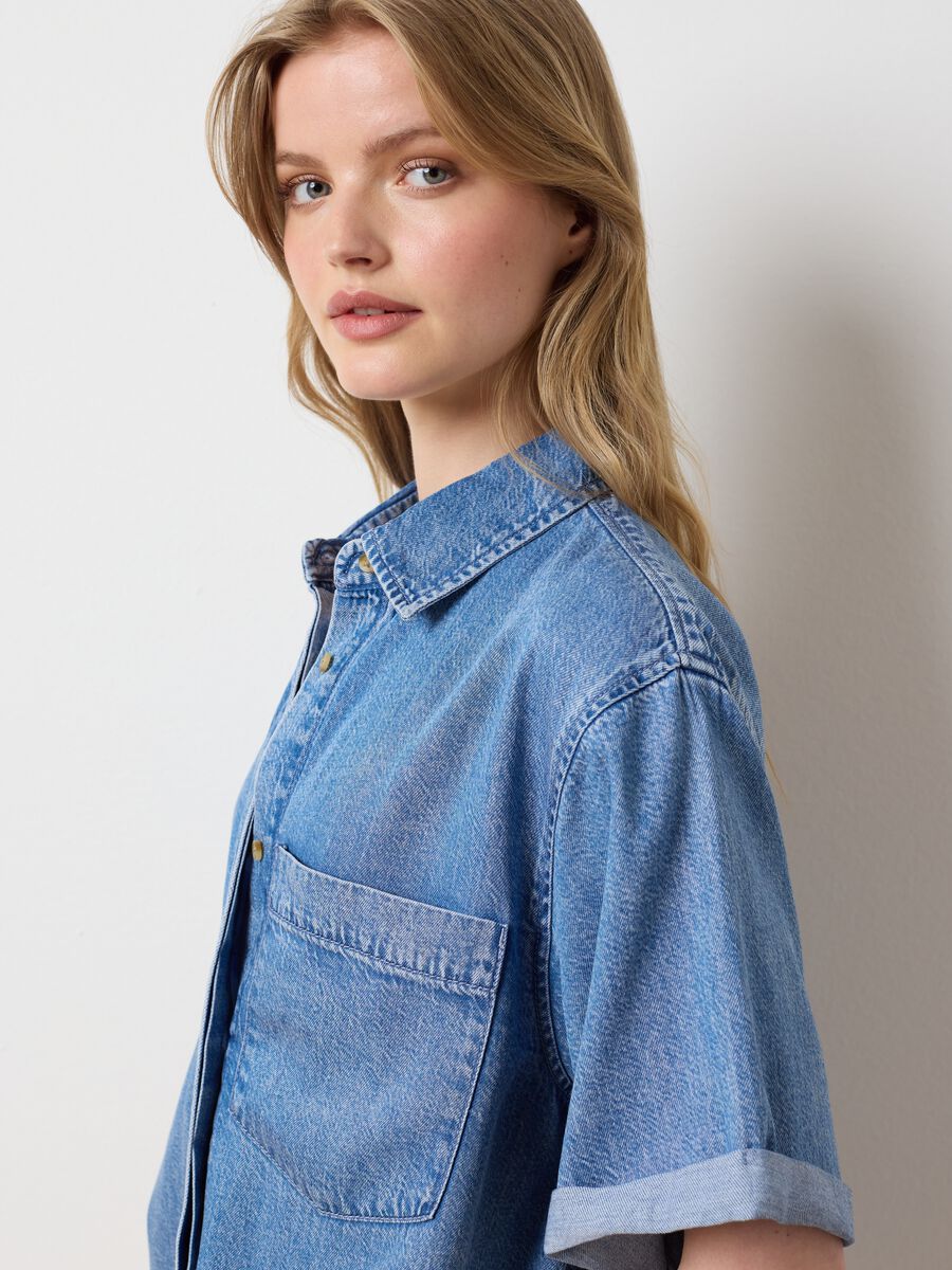 Women's Oversize Blue Denim Shirt_0