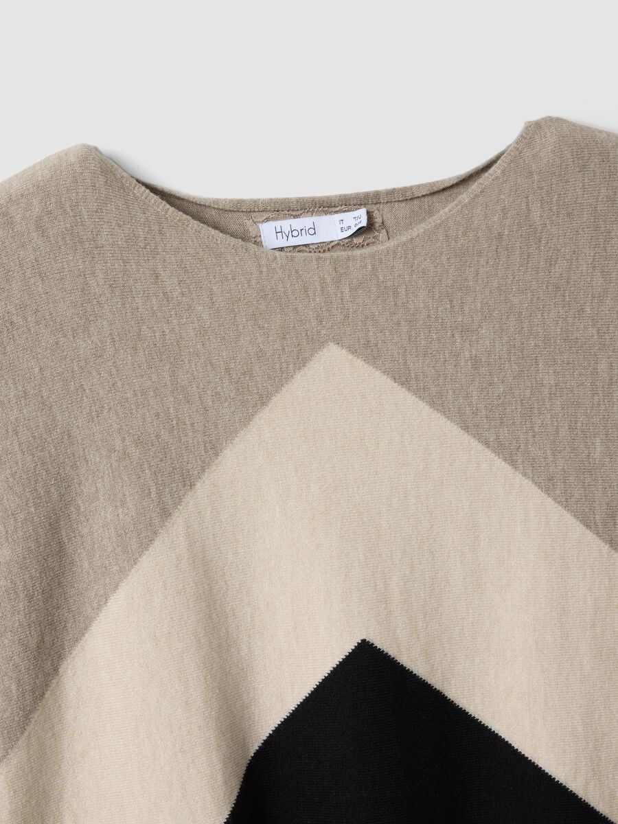 Multicolour viscose-blend jumper with contrast pattern, regular fit_1