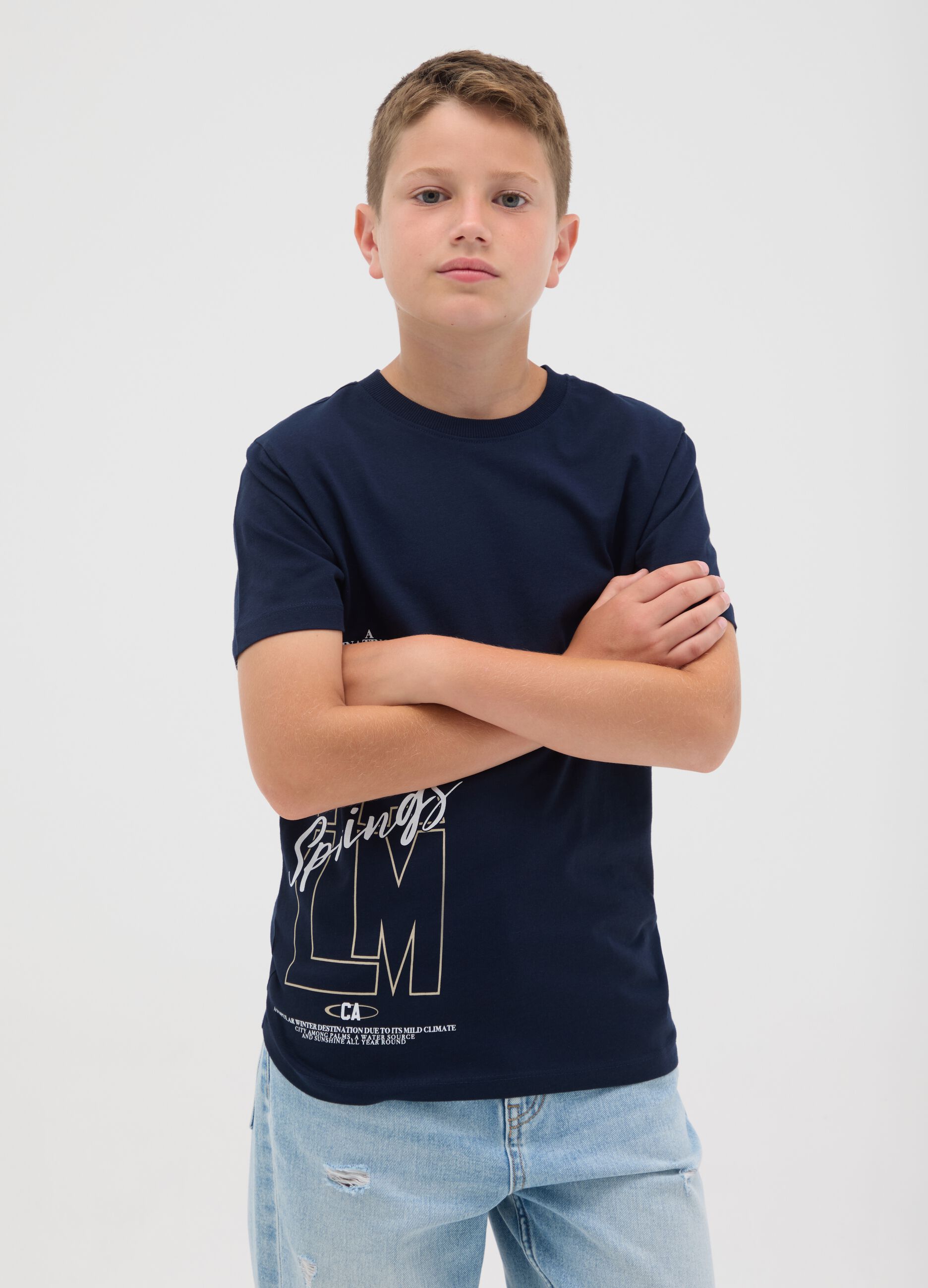 OVS Kids Blue Short Sleeve Cotton T-shirt