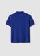 Polo in cotone elasticizzato blu da bambino regular fit_4
