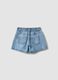 Light blue pure cotton denim shorts_1