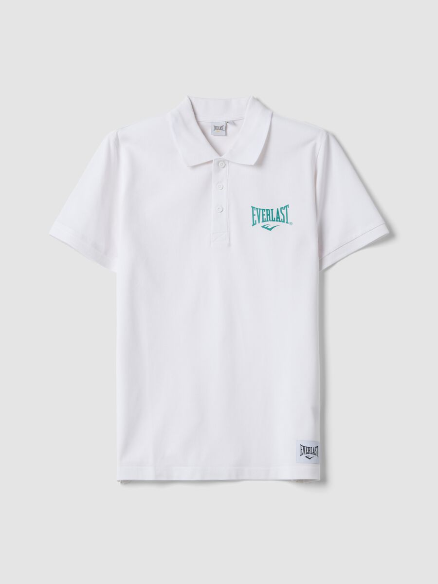Short-sleeved pure cotton white polo shirt_0
