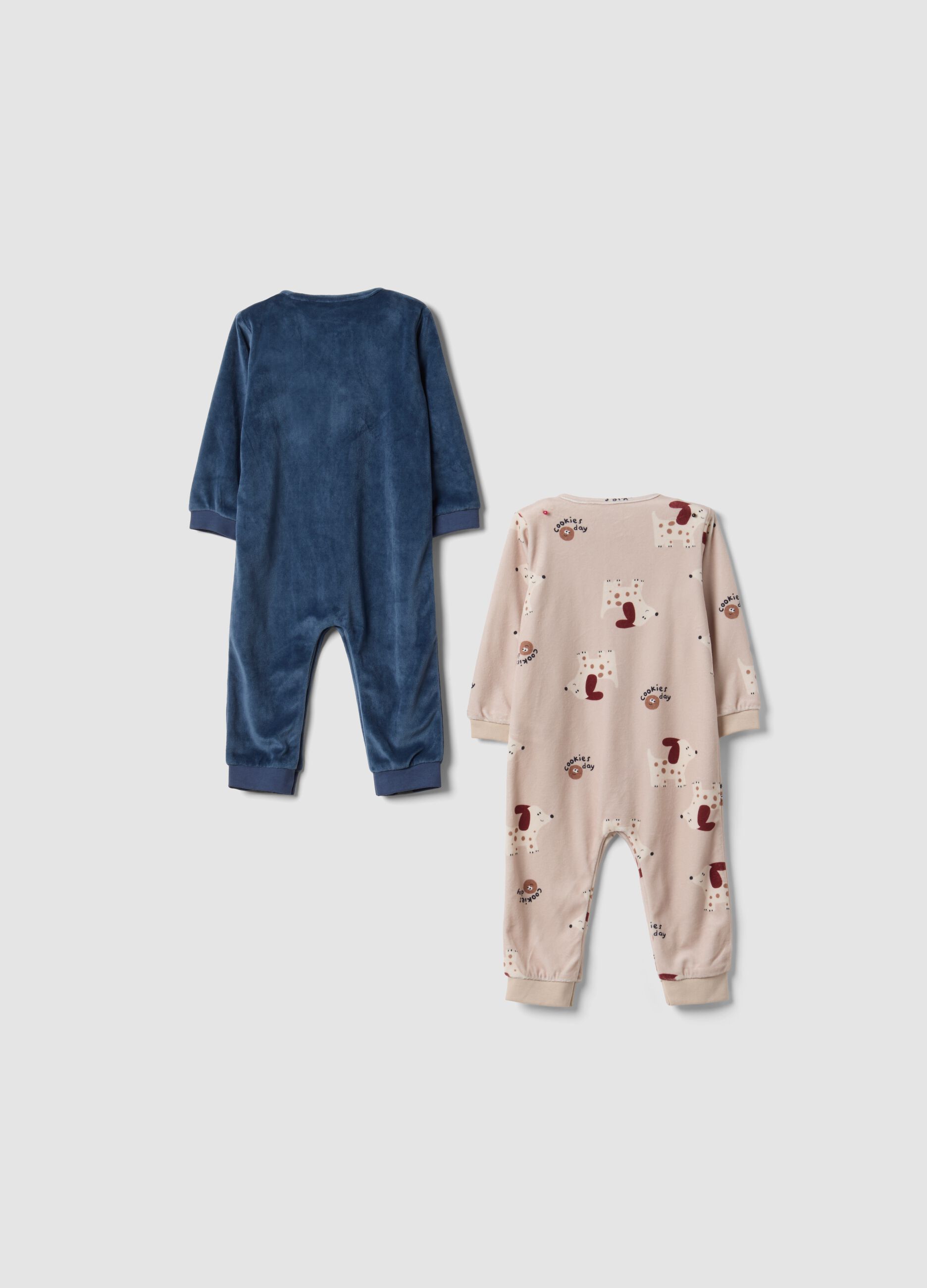 2-pack of multicolour baby sleepsuits with animal print