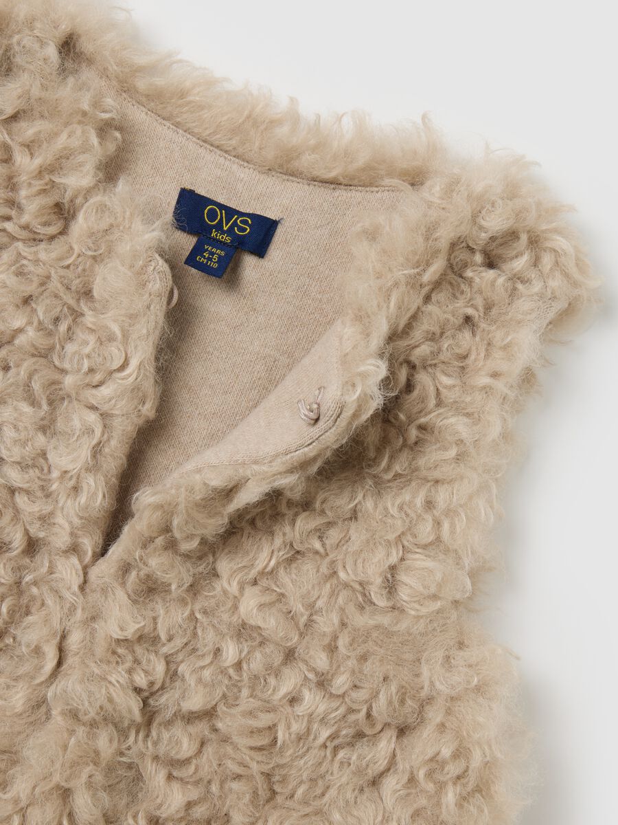 Gilet da bambina beige regular fit_2