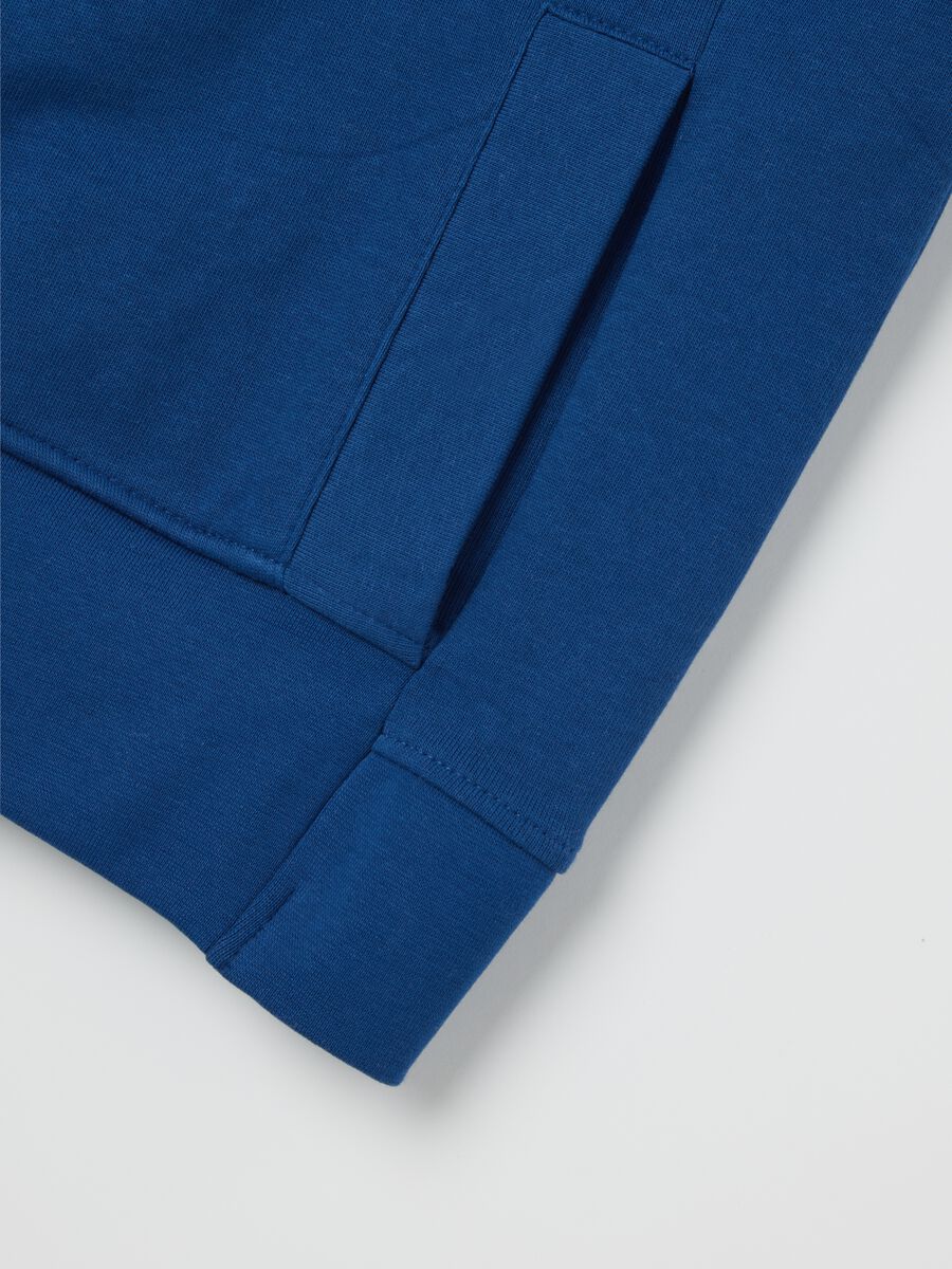 Boys’ blue regular-fit hoodie in 100% cotton_3