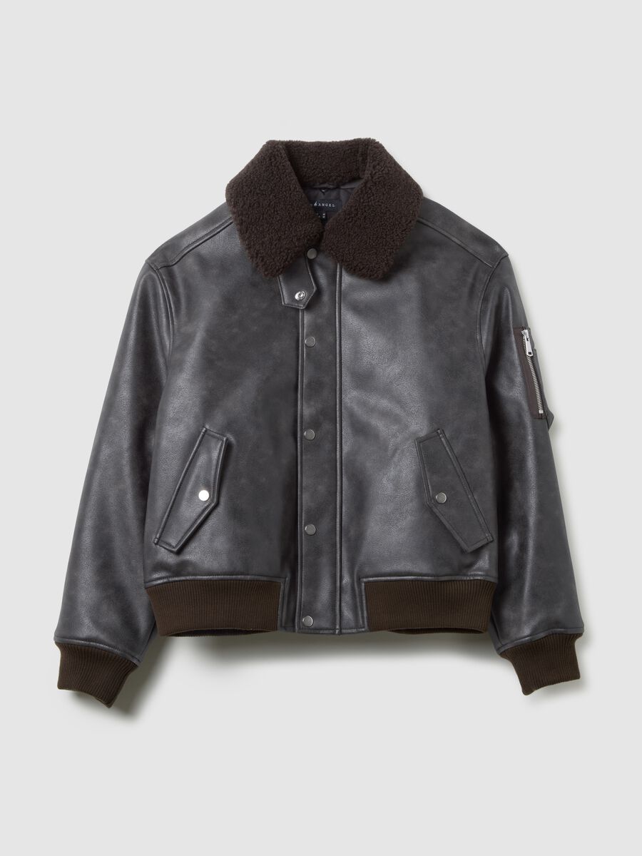 Bomber grigio regular fit e zip_5