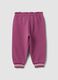 Purple pure cotton jogger trousers with Lilo & Stitch embroidery for baby girl_1