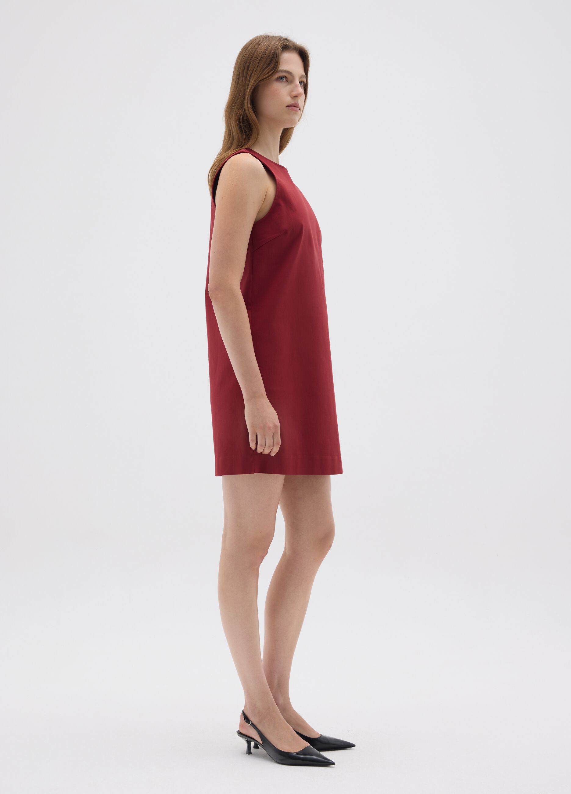 Red viscose blend women's dress