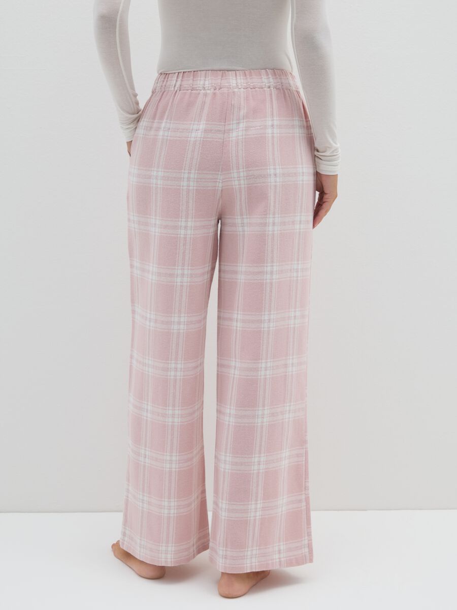 Pantaloni pigiama in flanella rosa regular fit_2