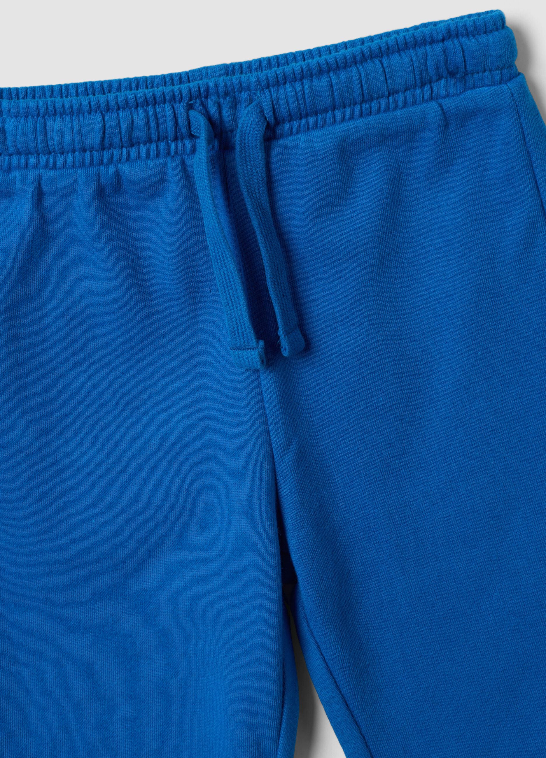 Completo jogging blu in puro cotone con stampa per bimbo