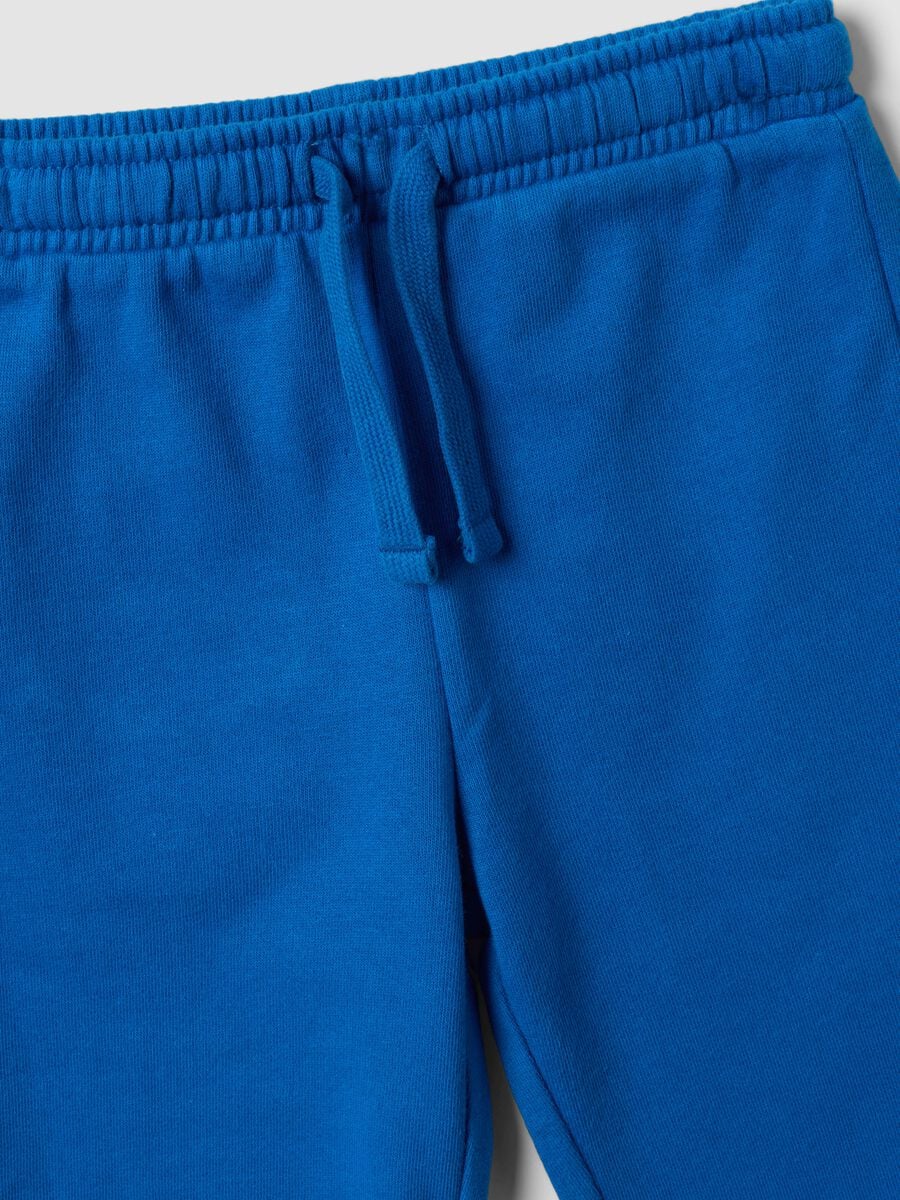 Completo jogging blu in puro cotone con stampa per bimbo_3