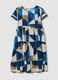 Multicolour stretch cotton midi dress with geometric print_4